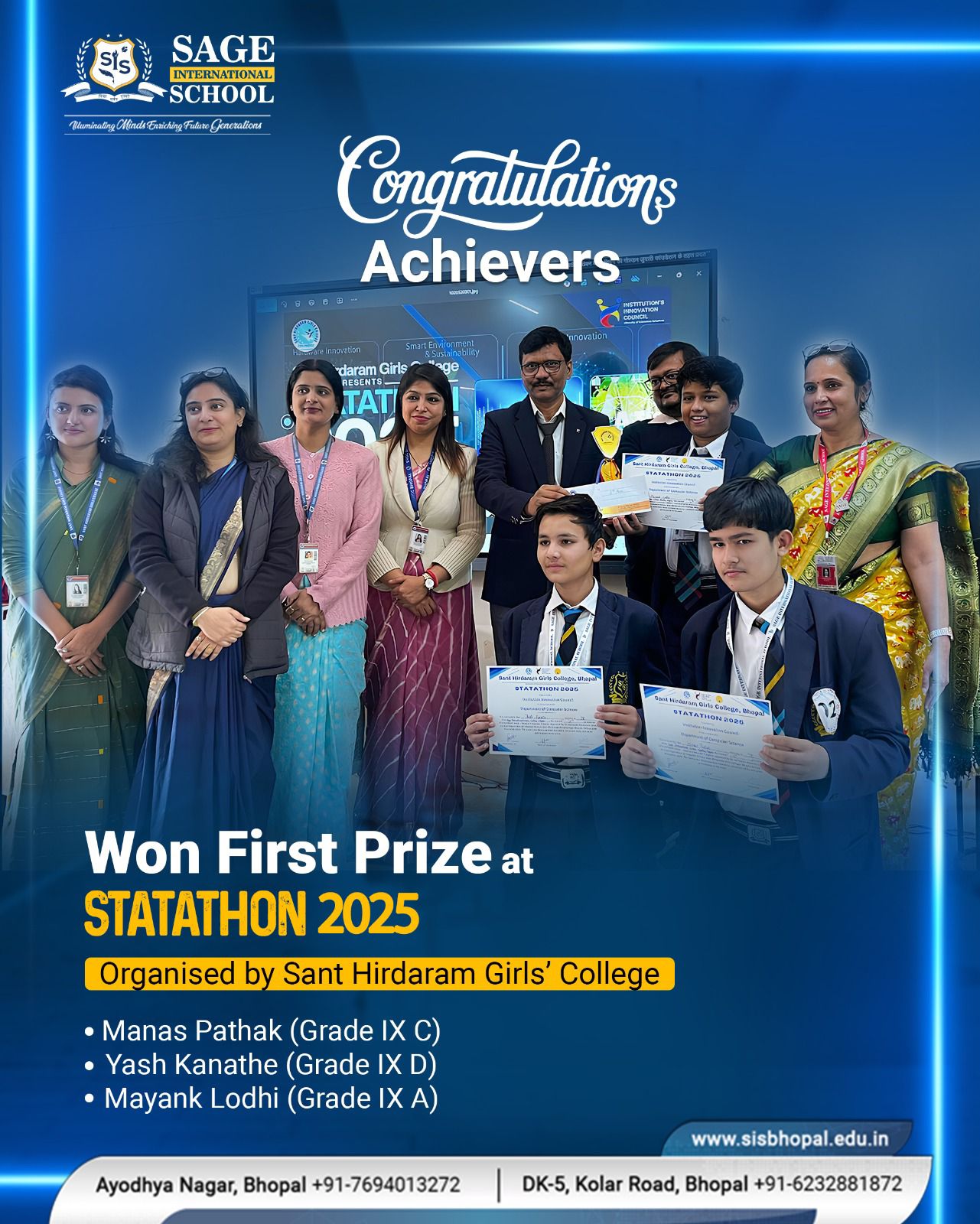 Students of SISAN have secured First Prize at STATATHON 2025