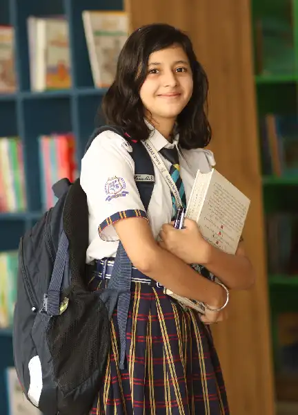 Student smiling at SAGE International School Bhopal campus